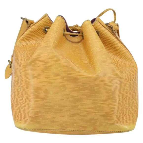 Authentic LOUIS VUITTON Epi Petit Noe Shoulder Bag Yellow M44109 LV - Picture 9 of 16